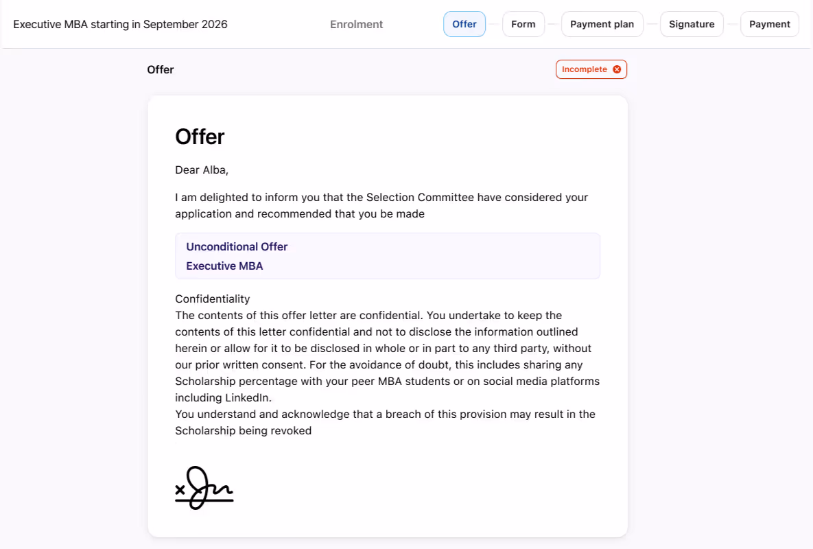 Offer Letter Offer Letter