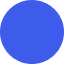 Solid blue circle on a white background. Solid blue circle on a white background.